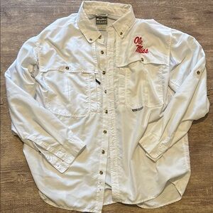 Drake Long Sleeve Fishing Shirt with Ole Miss Embroidery